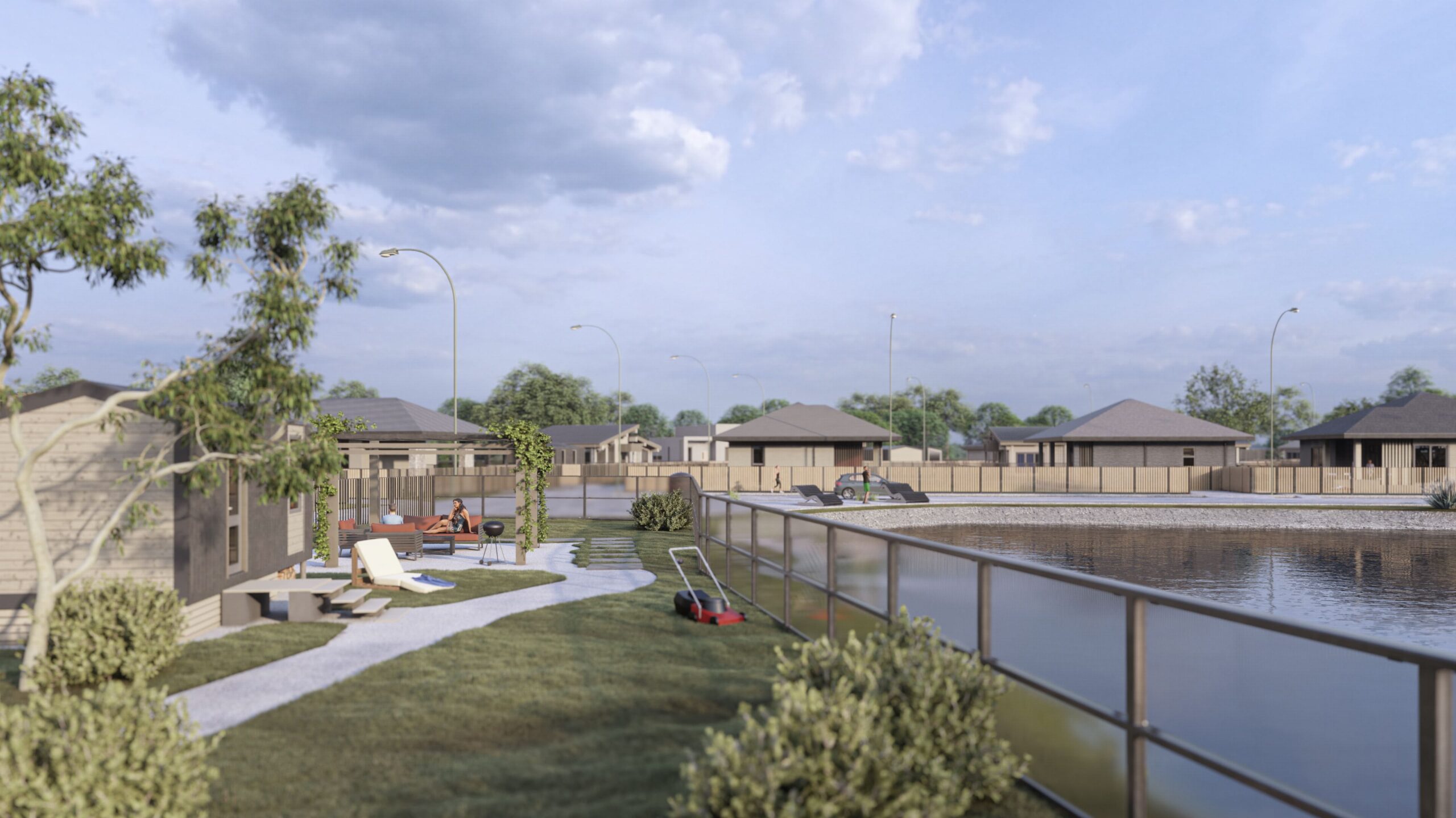 Тропа у воды среди деревьев